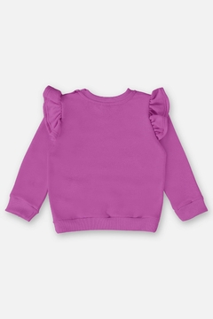 Conjunto blusao moletom e calça ribana lilas joaninha Up Baby - loja online