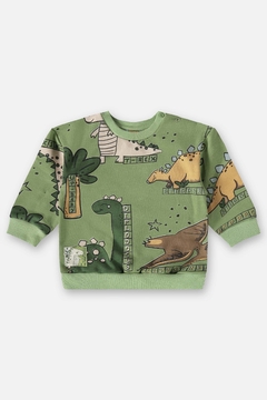 Conjunto blusao e calça moletom verde dinos Up Baby na internet