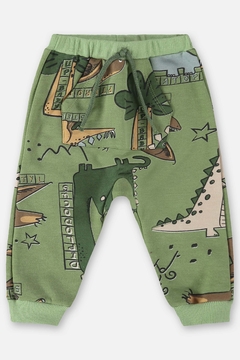 Conjunto blusao e calça moletom verde dinos Up Baby - loja online