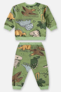 Conjunto blusao e calça moletom verde dinos Up Baby - comprar online