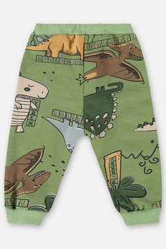 Imagem do Conjunto blusao e calça moletom verde dinos Up Baby