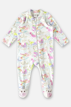 Macacão algodão com pe e ziper magic unicornio Up Baby - comprar online
