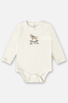 Imagem do Conjunto body manga longa e calça algodão off white cavalinhos Up Baby