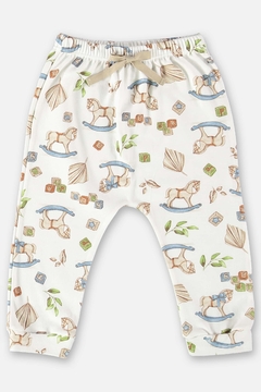 Conjunto body manga longa e calça algodão off white cavalinhos Up Baby na internet