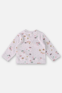 Cardigan em algodão off white flores Up Baby - comprar online