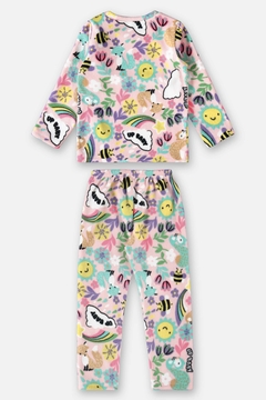 Pijama blusa e calça microsoft rosa jardim Up Baby na internet