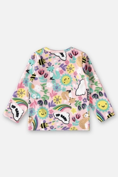 Pijama blusa e calça microsoft rosa jardim Up Baby - loja online