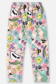 Pijama blusa e calça microsoft rosa jardim Up Baby