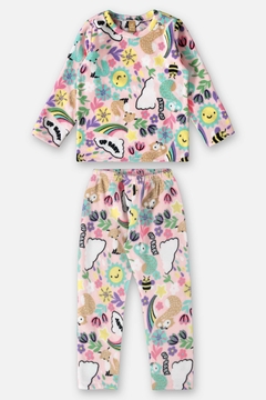 Pijama blusa e calça microsoft rosa jardim Up Baby - comprar online