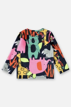Pijama blusa e calça microsoft azul animais Up Baby - loja online