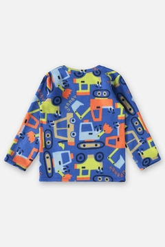 Pijama blusa e calça microsoft azul trator Up Baby - loja online