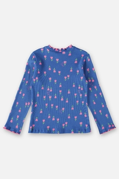 Blusa manga longa ribana azul floral Up Baby na internet