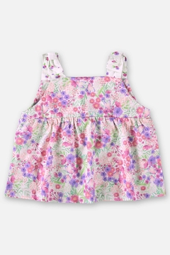 Conjunto bata e short em tricoline floral Up Baby - loja online