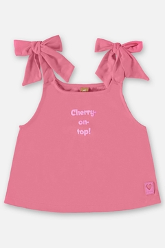 Conjunto regata com short amarração rosa Up Baby - Helena Magalhães
