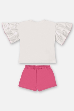 Conjunto blusa tigre com short moletom rosa Up Baby na internet