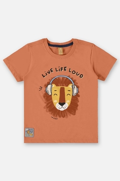 Conjunto malha com moletom Up Baby Tangerina leão - Helena Magalhães