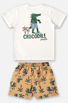 Imagem do Conjunto Up Baby camiseta com short microfibra crocodilo