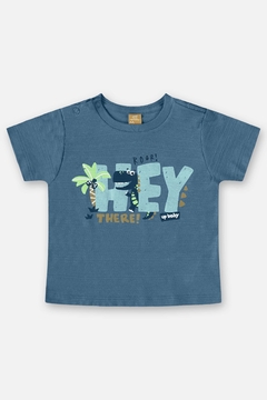 Conjunto camiseta e bermuda moletom azul dino Up Baby na internet