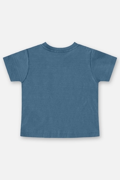 Conjunto camiseta e bermuda moletom azul dino Up Baby - loja online