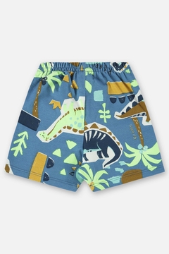 Imagem do Conjunto camiseta e bermuda moletom azul dino Up Baby