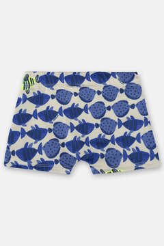 Sunga boxer Up baby em malha UV 50 peixe azul - comprar online