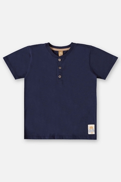 Conjunto camiseta com bermuda moletom horizonte azul Up Baby - Helena Magalhães
