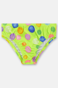 Biquini em malha UV 50 Up Baby verde fluor bolas - Helena Magalhães