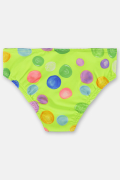 Imagem do Biquini em malha UV 50 Up Baby verde fluor bolas