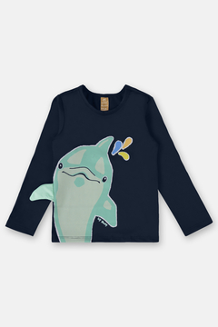 Conjunto camiseta e blusa Up baby em malha UV 50 azul fundo do mar na internet