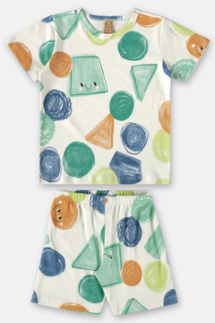 Pijama camiseta e bermuda Up Baby suedine bolas na internet