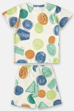 Pijama camiseta e bermuda Up Baby suedine bolas - loja online