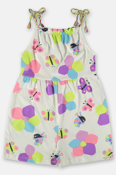 Macacao alcinha Up Baby algodao off white jardim - comprar online