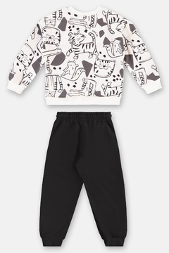 Conjunto Up baby blusao e calça em moletom animais preto e branco na internet