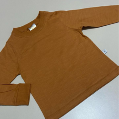 Camiseta basica manga longa flame marrom Have Fun