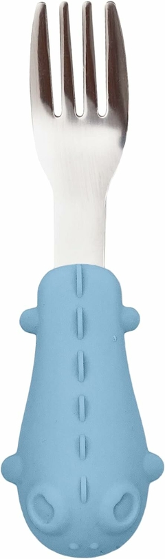 Kit talheres cabo em silicone azul Buba na internet