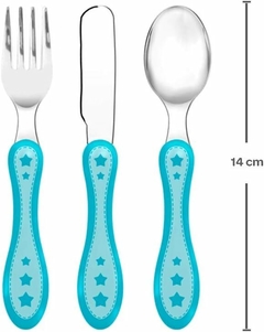 Kit talher 3 peças estrelinha azul Buba na internet