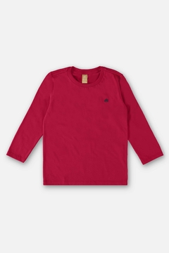 Camiseta manga longa algodao vermelho Up Baby