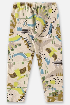 Calça em algodão bege dino Up Baby