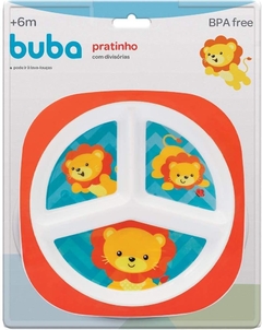 Prato com divisórias animal fun leão- Buba na internet