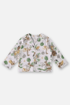Cardigan em algodão off white safari Up Baby