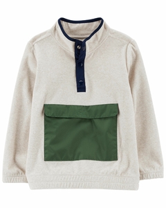Pullover carters fleece gelo com verde