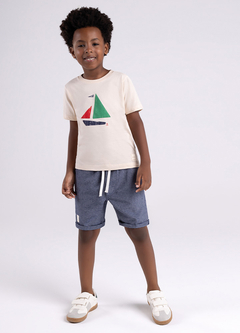 Bermuda Chambray eco marinho Bugbee