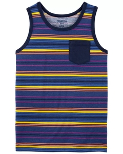 Camiseta regata oshkosh menino- listrado tons escuros