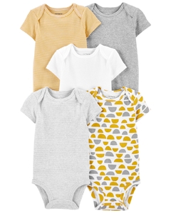 Kit body carters manga curta 5 peças neutro