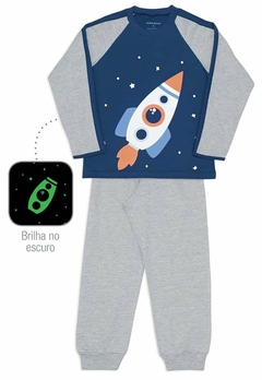 Pijama manga longa e calça inverno Dedeka foguete