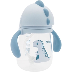 Copo Dino com alça canudo e válvula azul- Buba na internet