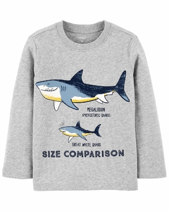 Blusa manga longa Carters cinza tubarão