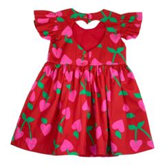 Vestido Precoce com calcinha coração nas costas colhendo amor na internet