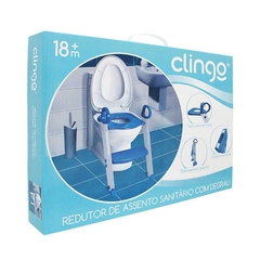 Redutor de assento com degrau azul- Clingo - Helena Magalhães