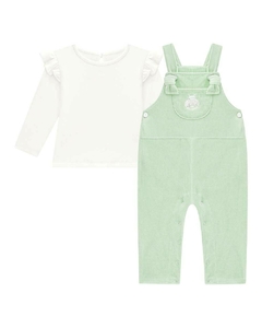 Conjunto blusa suedine e jardineira veludo colete erva doce Somnii - comprar online